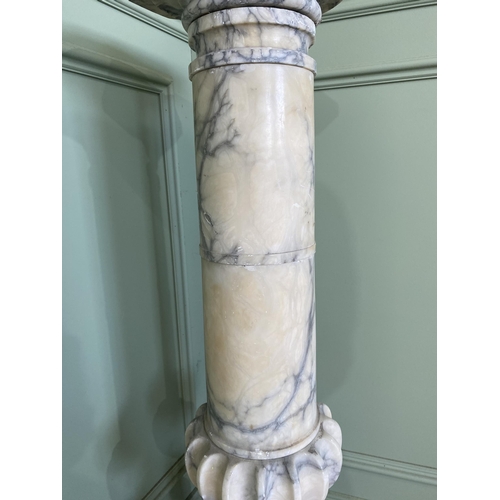 1024 - 19th C. alabaster pedestal {113 cm H x 34 cm Dia.}.