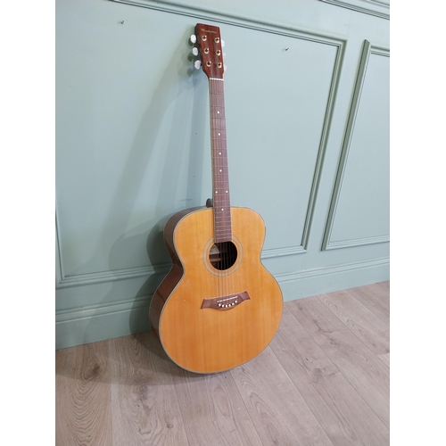 2063 - Manhattan six string acoustic guitar {105 cm H x 44 cm W x 13 cm D}.