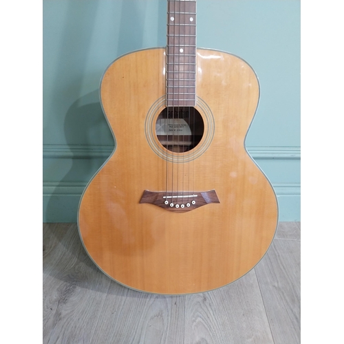 2063 - Manhattan six string acoustic guitar {105 cm H x 44 cm W x 13 cm D}.