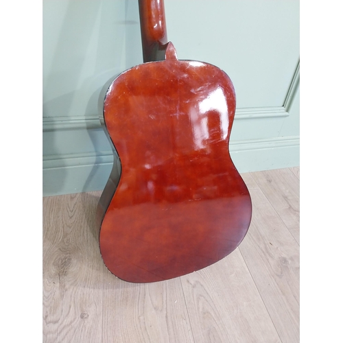 2064 - Herald Model No. HL44 acoustic guitar {101 cm H x 38 cm W x 10 cm D}.