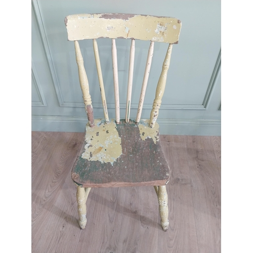 2074 - Two 19th C. Irish pine kitchen chairs {87 cm H x 42 cm W x 48 cm D and 83 cm H x 52 cm W x 37 cm D}.