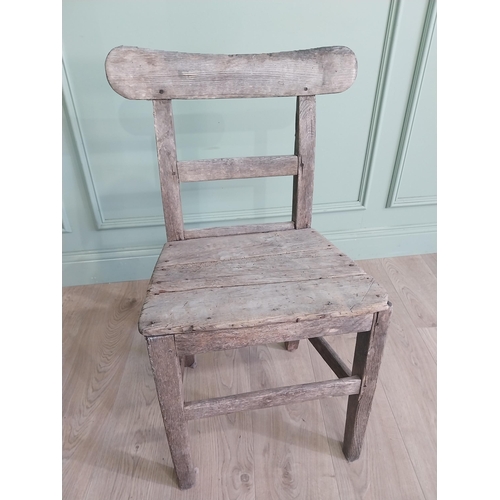 2074 - Two 19th C. Irish pine kitchen chairs {87 cm H x 42 cm W x 48 cm D and 83 cm H x 52 cm W x 37 cm D}.