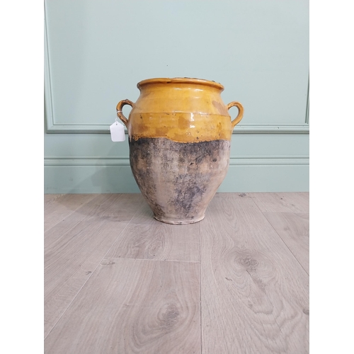 2076 - 19th C. French glazed terracotta confit pot {35 cm H x 34 cm Dia.}.