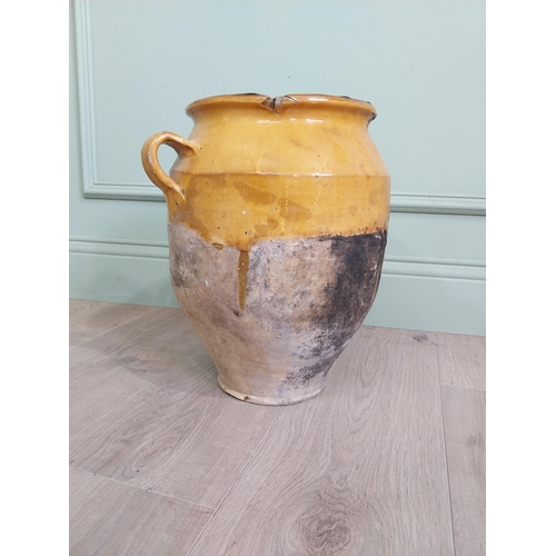 2076 - 19th C. French glazed terracotta confit pot {35 cm H x 34 cm Dia.}.