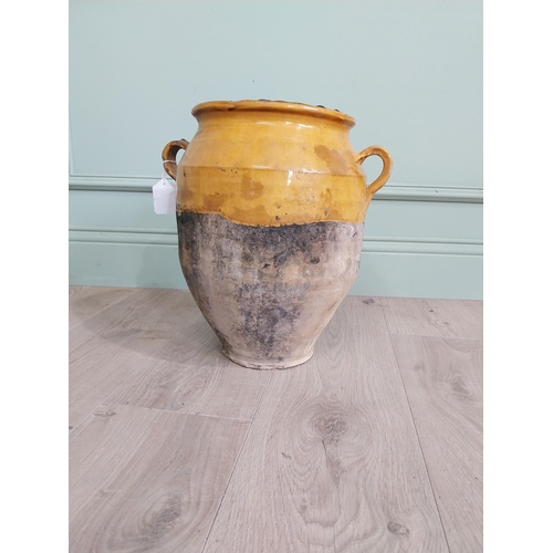 2076 - 19th C. French glazed terracotta confit pot {35 cm H x 34 cm Dia.}.