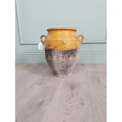 2076 - 19th C. French glazed terracotta confit pot {35 cm H x 34 cm Dia.}.