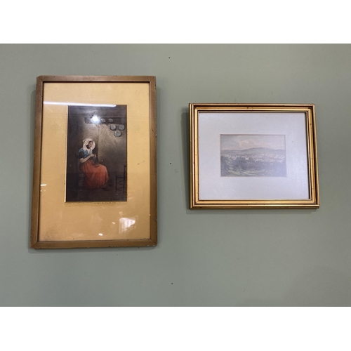 2082 - Two colour prints mounted in gilt frames {38 cm H x 27 cm W and 25 cm H x 30 cm W}.