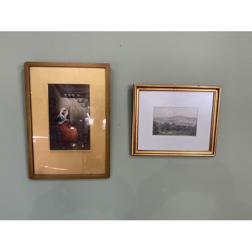 2082 - Two colour prints mounted in gilt frames {38 cm H x 27 cm W and 25 cm H x 30 cm W}.