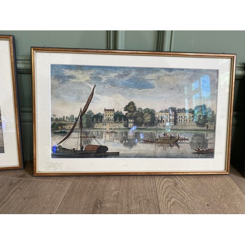 2081 - Set of four Edwardian Maritime London scenes coloured prints mounted in gilt frames {32 cm H x 47 cm... 