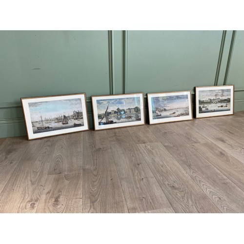 2081 - Set of four Edwardian Maritime London scenes coloured prints mounted in gilt frames {32 cm H x 47 cm... 