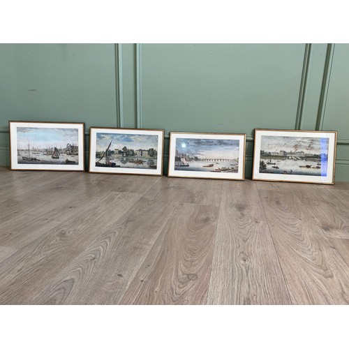 2081 - Set of four Edwardian Maritime London scenes coloured prints mounted in gilt frames {32 cm H x 47 cm... 