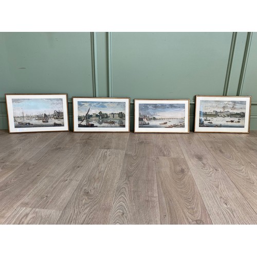 2081 - Set of four Edwardian Maritime London scenes coloured prints mounted in gilt frames {32 cm H x 47 cm... 