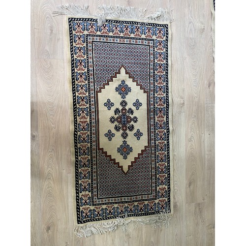 2083 - Pair of decorative rugs {145 cm L x 80 cm W}.