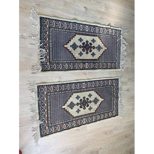 2083 - Pair of decorative rugs {145 cm L x 80 cm W}.