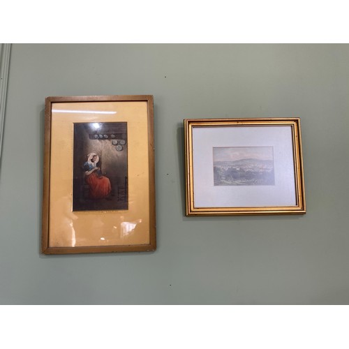 2082 - Two colour prints mounted in gilt frames {38 cm H x 27 cm W and 25 cm H x 30 cm W}.