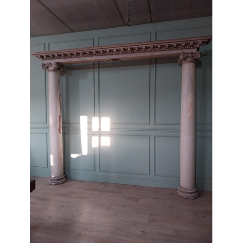 255 - Rare William IV painted pine and gesso doorway with Corinthian columns and pediment originally marbl... 