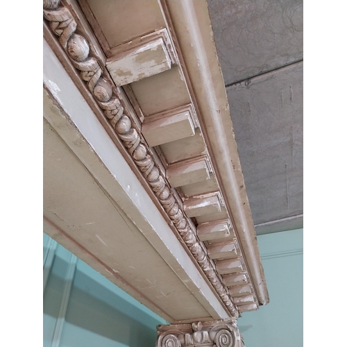 255 - Rare William IV painted pine and gesso doorway with Corinthian columns and pediment originally marbl... 