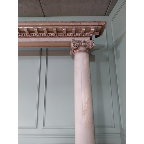 255 - Rare William IV painted pine and gesso doorway with Corinthian columns and pediment originally marbl... 