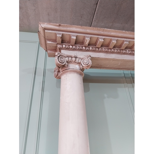 255 - Rare William IV painted pine and gesso doorway with Corinthian columns and pediment originally marbl... 