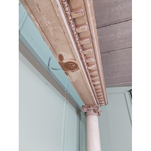 255 - Rare William IV painted pine and gesso doorway with Corinthian columns and pediment originally marbl... 