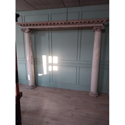 255 - Rare William IV painted pine and gesso doorway with Corinthian columns and pediment originally marbl... 