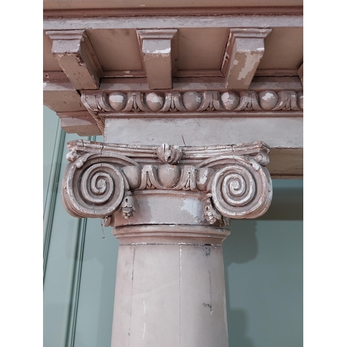 255 - Rare William IV painted pine and gesso doorway with Corinthian columns and pediment originally marbl... 