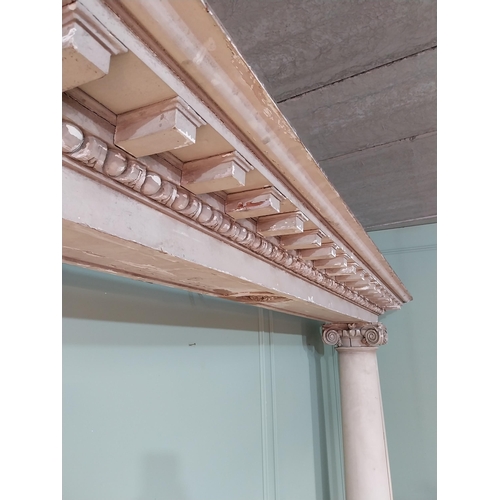 255 - Rare William IV painted pine and gesso doorway with Corinthian columns and pediment originally marbl... 