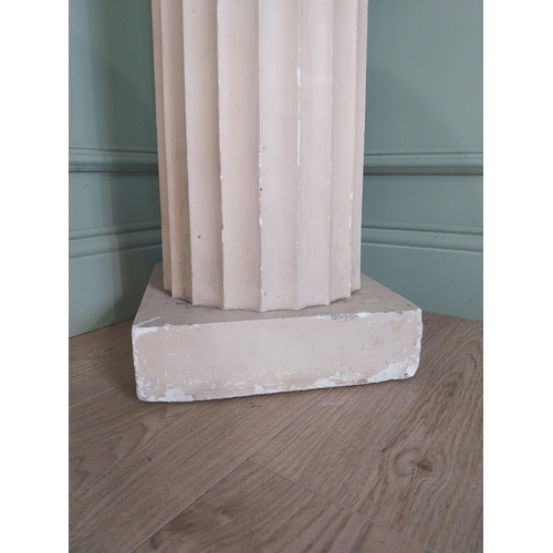 1145 - 19th C. Grand Tour plaster urn raised on reeded column  {197 cm H x 40 cm W x 40 cm D}.