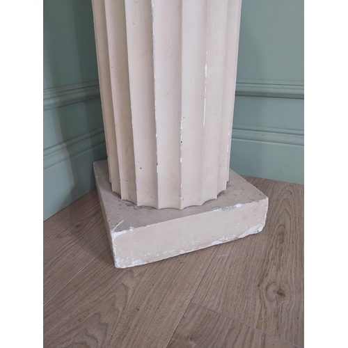 1145 - 19th C. Grand Tour plaster urn raised on reeded column  {197 cm H x 40 cm W x 40 cm D}.