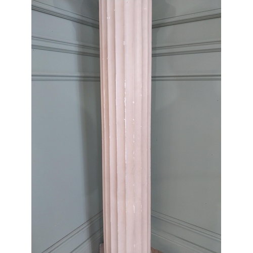 1145 - 19th C. Grand Tour plaster urn raised on reeded column  {197 cm H x 40 cm W x 40 cm D}.