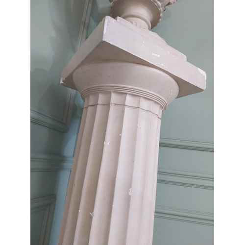 1145 - 19th C. Grand Tour plaster urn raised on reeded column  {197 cm H x 40 cm W x 40 cm D}.