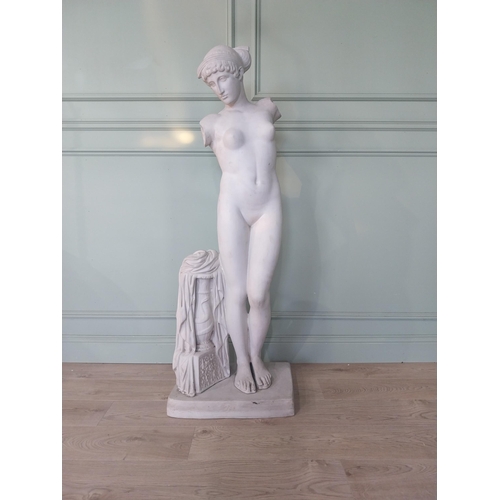 1192 - 19th C. French Parian ware statue of Venus {145 cm H x 52 cm W x 37 cm D }.