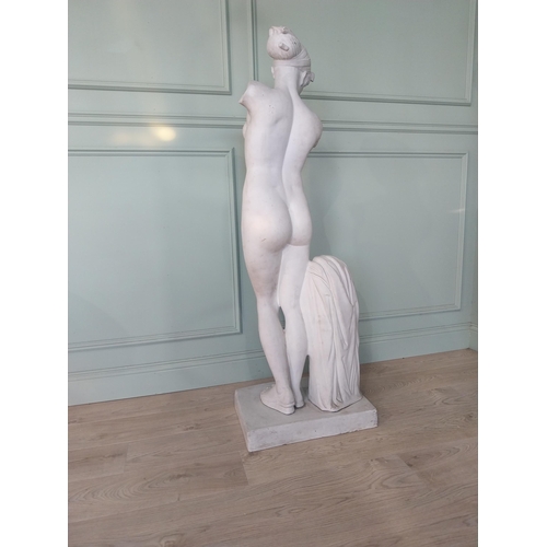 1192 - 19th C. French Parian ware statue of Venus {145 cm H x 52 cm W x 37 cm D }.