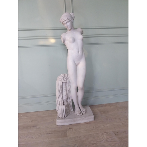 1192 - 19th C. French Parian ware statue of Venus {145 cm H x 52 cm W x 37 cm D }.