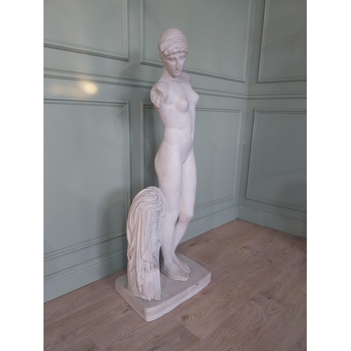 1192 - 19th C. French Parian ware statue of Venus {145 cm H x 52 cm W x 37 cm D }.