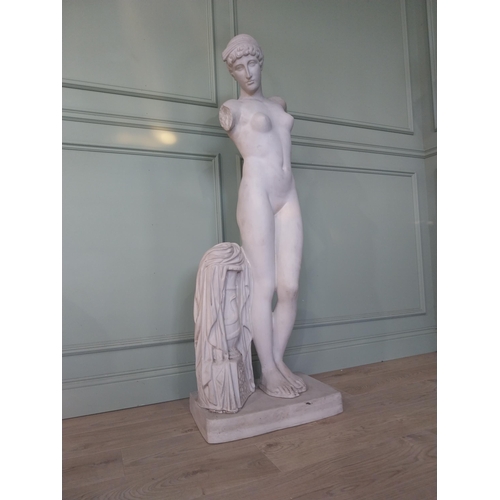 1192 - 19th C. French Parian ware statue of Venus {145 cm H x 52 cm W x 37 cm D }.