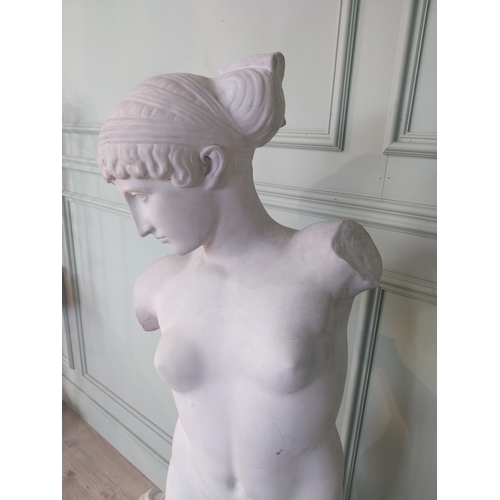 1192 - 19th C. French Parian ware statue of Venus {145 cm H x 52 cm W x 37 cm D }.