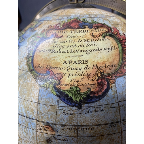 299 - Good quality world globe mounted in walnut stand by Samuel Highly Dean Street Soho London {95 cm H x... 