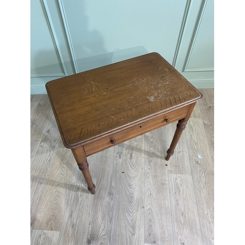 642 - 19th C. mahogany side table with single drawer in the frieze raised on turned legs {75 cm H x 76 cm ... 