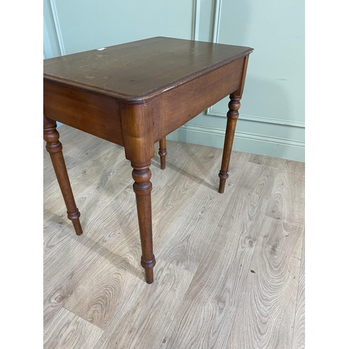 642 - 19th C. mahogany side table with single drawer in the frieze raised on turned legs {75 cm H x 76 cm ... 