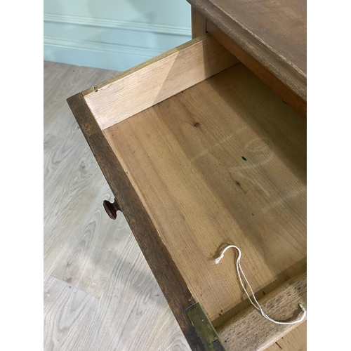 642 - 19th C. mahogany side table with single drawer in the frieze raised on turned legs {75 cm H x 76 cm ... 