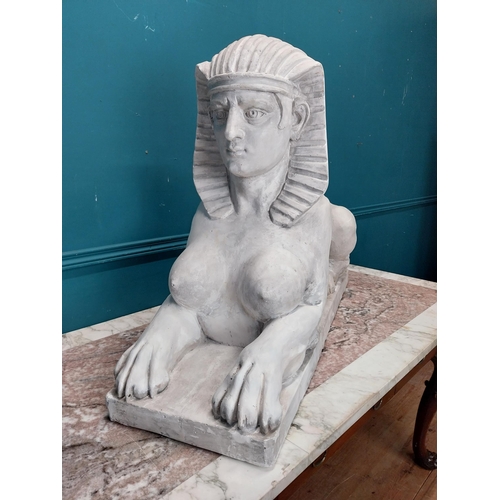 1160 - Early 20th C. Grand Tour plaster model of Sphinx. {73 cm H x 106 cm W x 37 cm D}.