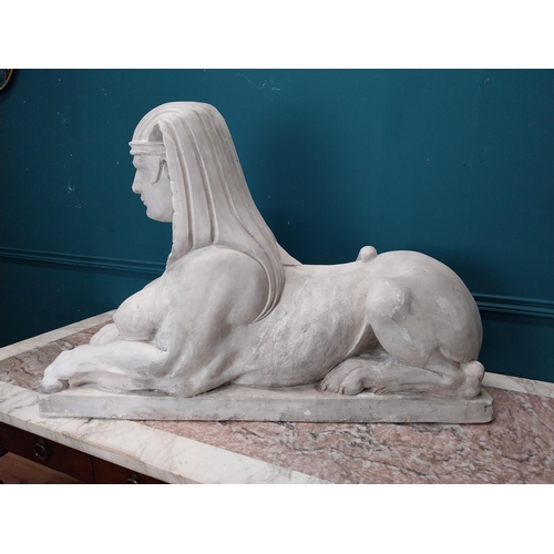 1160 - Early 20th C. Grand Tour plaster model of Sphinx. {73 cm H x 106 cm W x 37 cm D}.