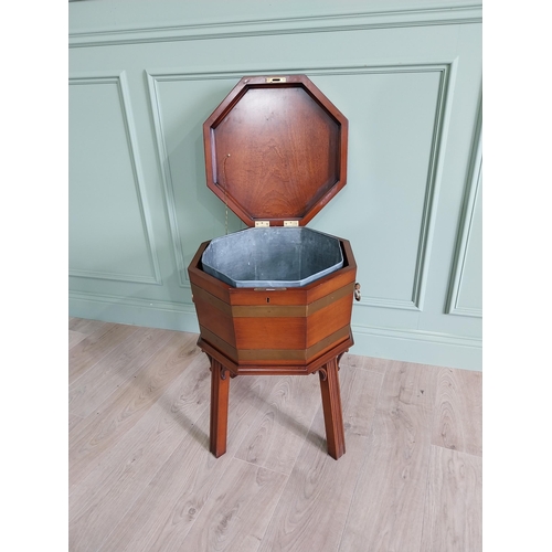 1229 - Good quality brass bound mahogany cellarette raised on square legs in the Georgian style {67 cm H x ... 