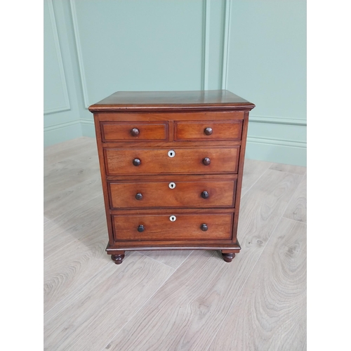 1241 - William IV mahogany collectors cabinet with two single drawers over three graduated drawers {48 cm H... 