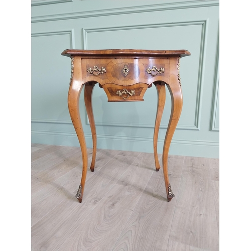 1368 - 19th C. French kingwood side table with ormolu mounted raised on cabriole legs {75 cm H x 46 cm W x ... 