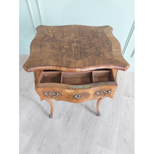 1368 - 19th C. French kingwood side table with ormolu mounted raised on cabriole legs {75 cm H x 46 cm W x ... 