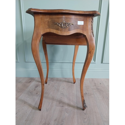 1368 - 19th C. French kingwood side table with ormolu mounted raised on cabriole legs {75 cm H x 46 cm W x ... 