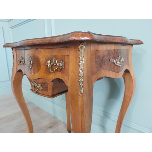 1368 - 19th C. French kingwood side table with ormolu mounted raised on cabriole legs {75 cm H x 46 cm W x ... 