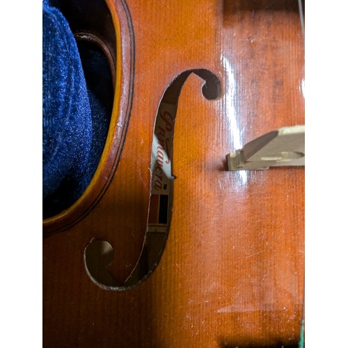 109 - Primavera violin in case with bow {Case: 79cm W x 13cm H x 26cm D}